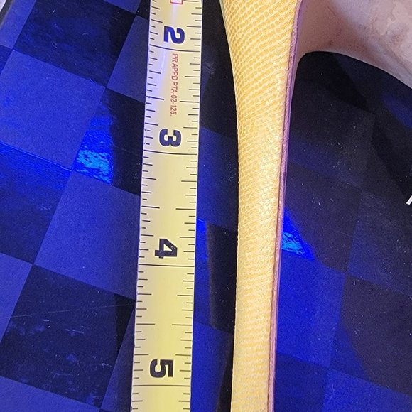 Yellow leather snake embossed platform shoes - Picture 2 of 4